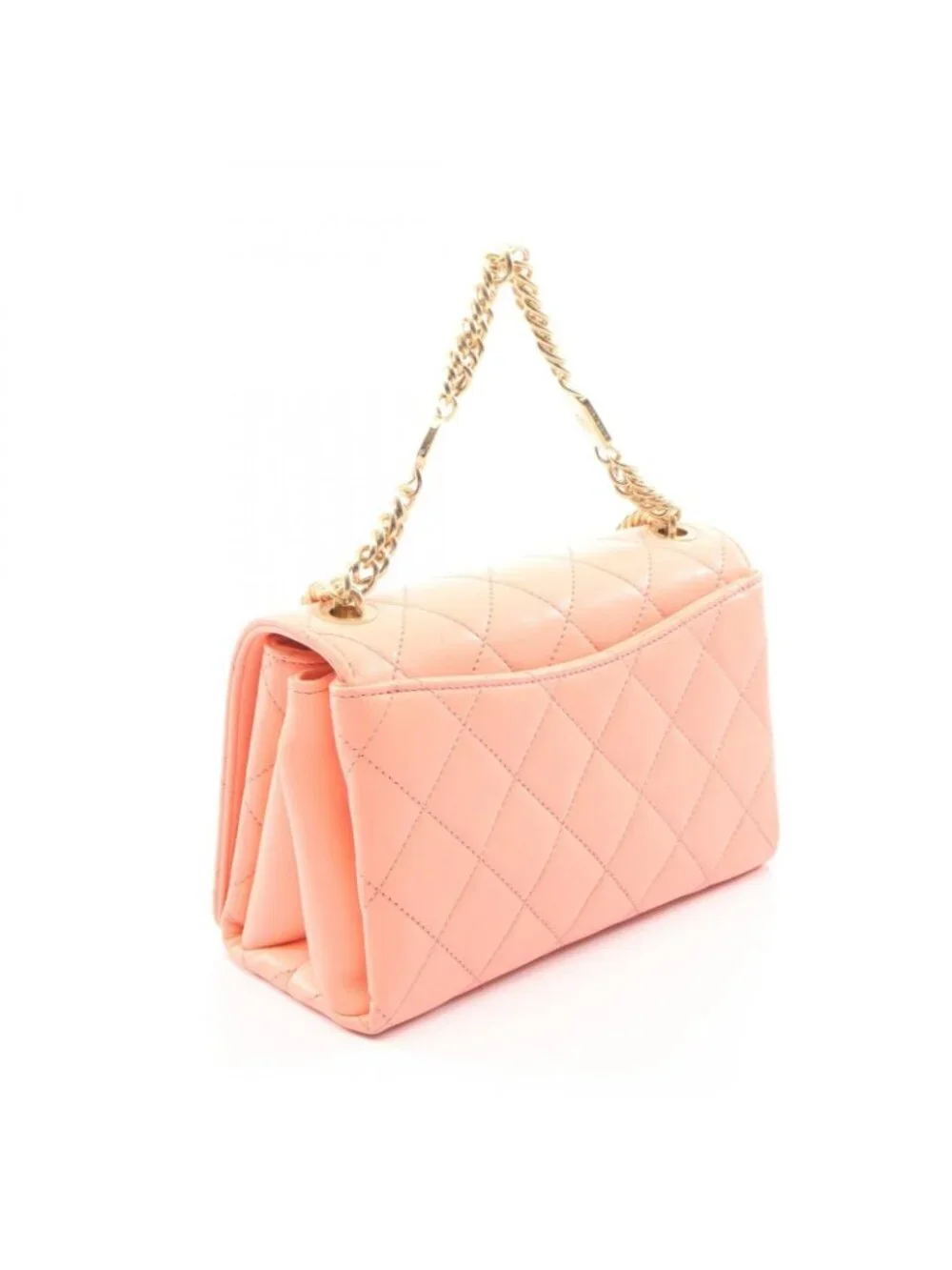 Chanel Shoulder Bag Quilted 2-Way Salmon Pink Lambskin Chain
